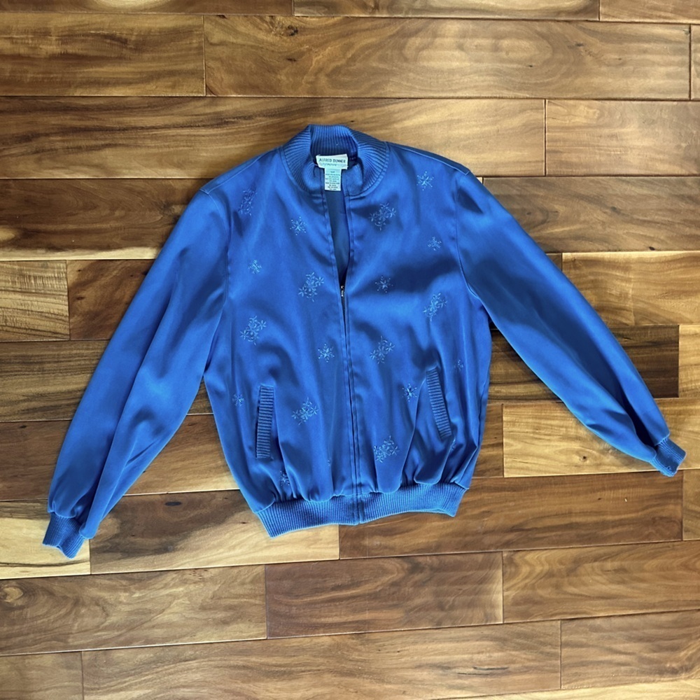 Alfred Dunner Vintage Blue Full Zip Jacket size 12P